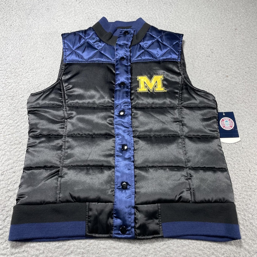 Michigan Wolverines Jacket Vest‎ Womens Large Black NCAA Football G III Sports